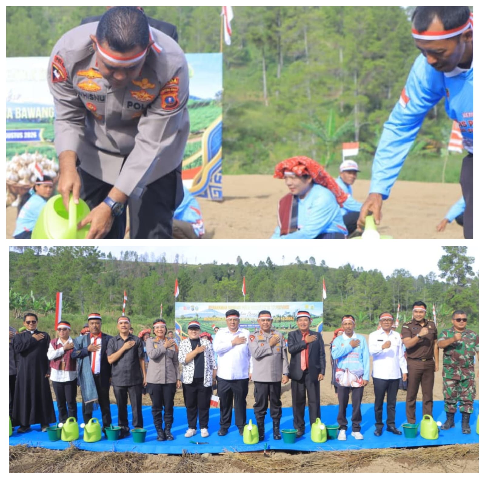 “Kapolda Sumut Turun ke Samosir, Pimpin Penanaman Bawang Putih Serentak Dukung Swasembada 2026”