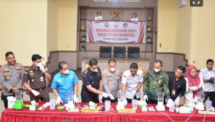 Polres Langsa Musnahkan 3,09 Kg Sabu dan 13,74 Kg Ganja, 38.461