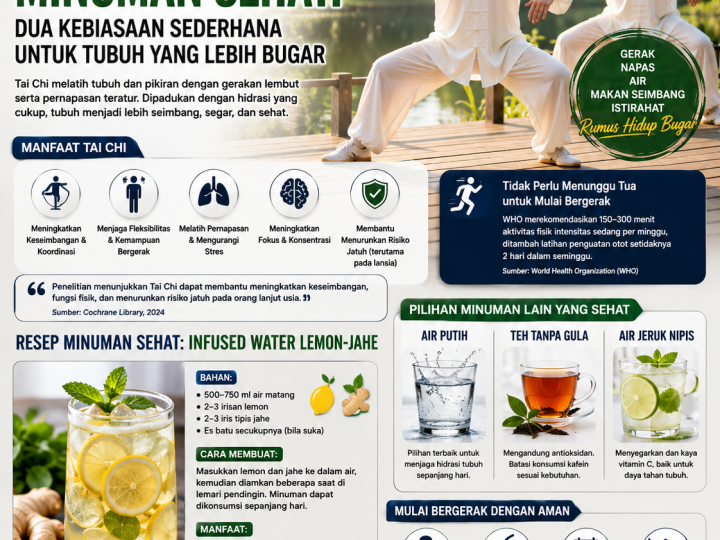 Tai Chi dan Minuman Sehat : Dua Kebiasaan Sederhana Untuk Menjaga Tubuh Tetap Bugar 
