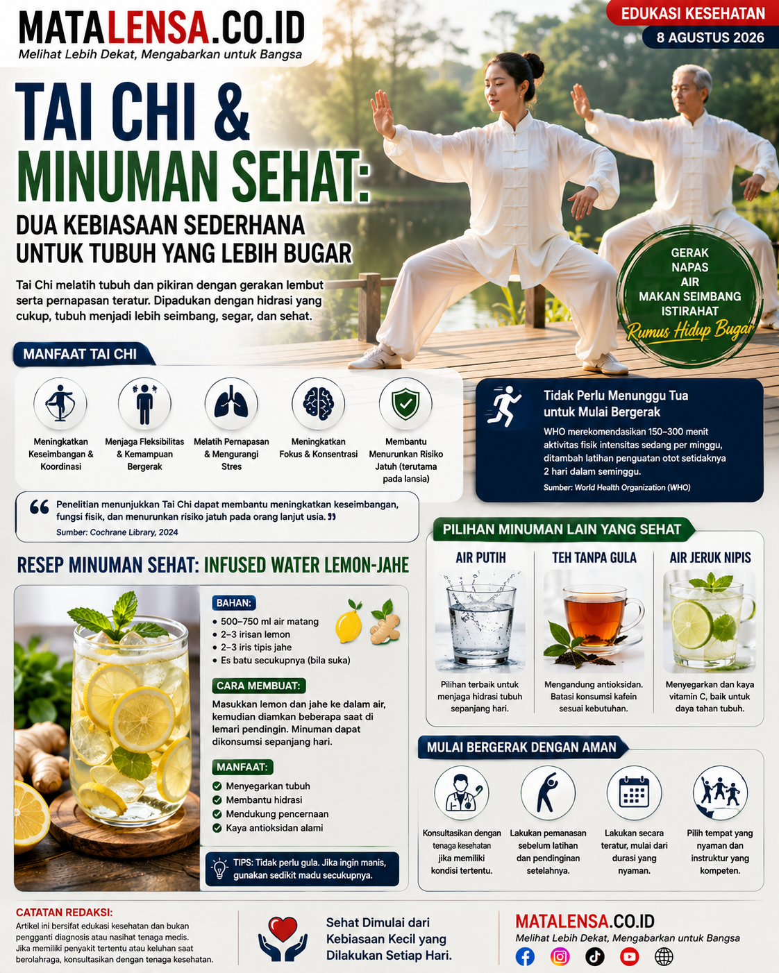 Tai Chi dan Minuman Sehat : Dua Kebiasaan Sederhana Untuk Menjaga Tubuh Tetap Bugar 
