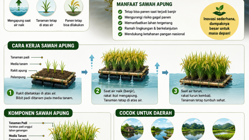Inovasi Sawah Apung, Harapan Baru Petani Hadapi Banjir dan Perubahan Iklim