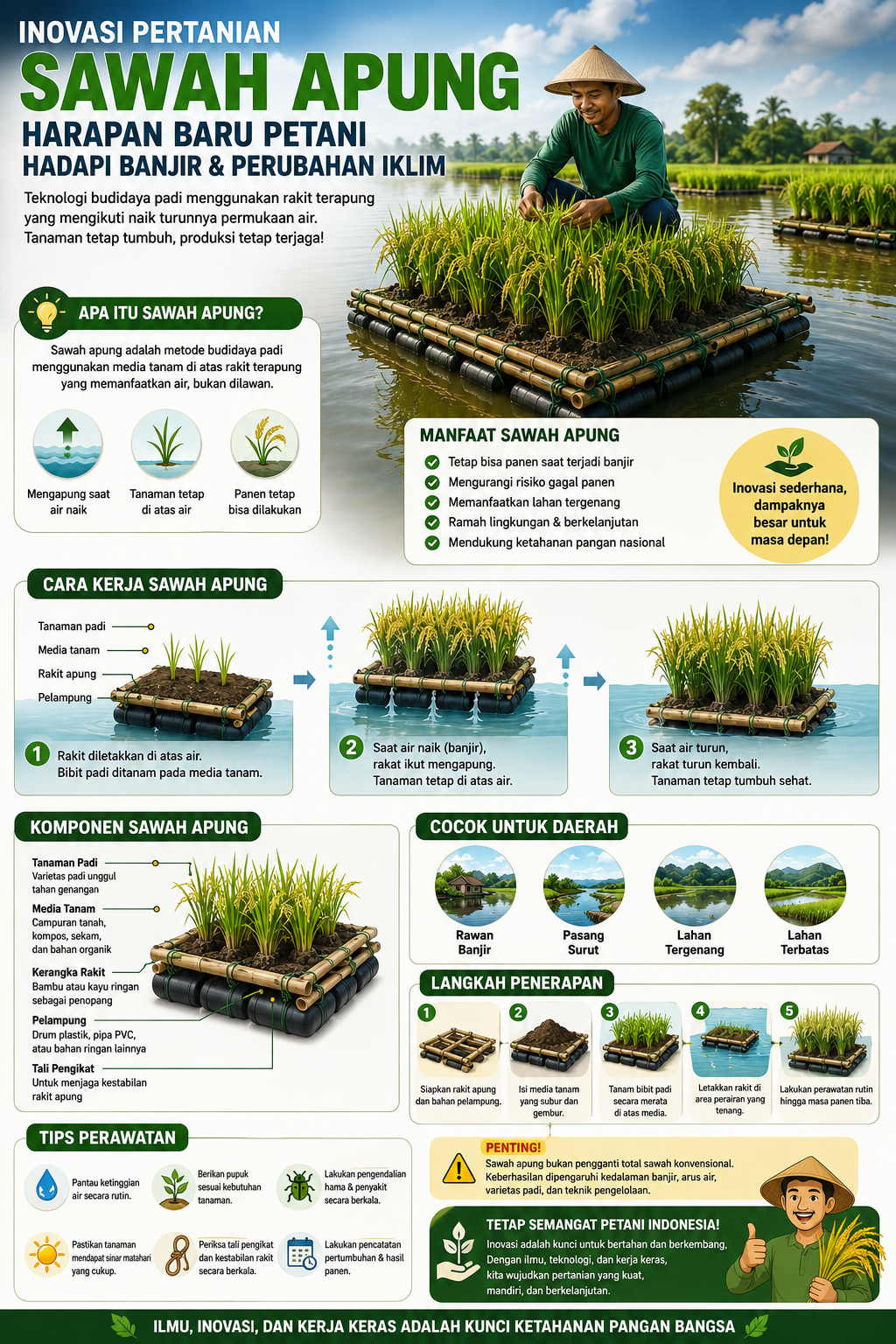 Inovasi Sawah Apung, Harapan Baru Petani Hadapi Banjir dan Perubahan Iklim