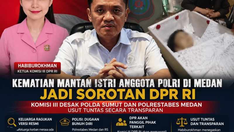 Kematian Mantan Istri Anggota Polri di Medan Jadi Sorotan DPR, Komisi III Minta Kasus Diusut Transparan dan Berbasis Bukti