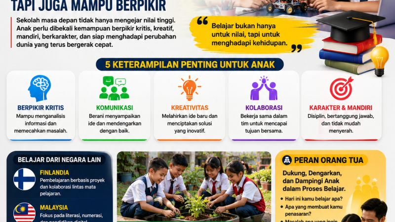 Sekolah Masa Depan Tak Cukup Hanya Mengejar Nilai : Saatnya Anak Indonesia Belajar Berpikir, Berkarya dan Memecahkan Masalah