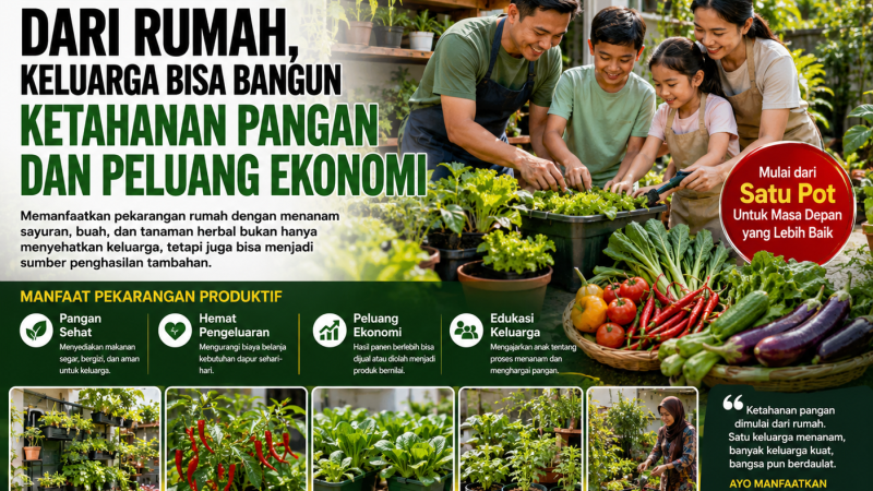 Bukan Sekadar Pekarangan: Dari Rumah, Keluarga Bisa Bangun Ketahanan Pangan dan Peluang Ekonomi