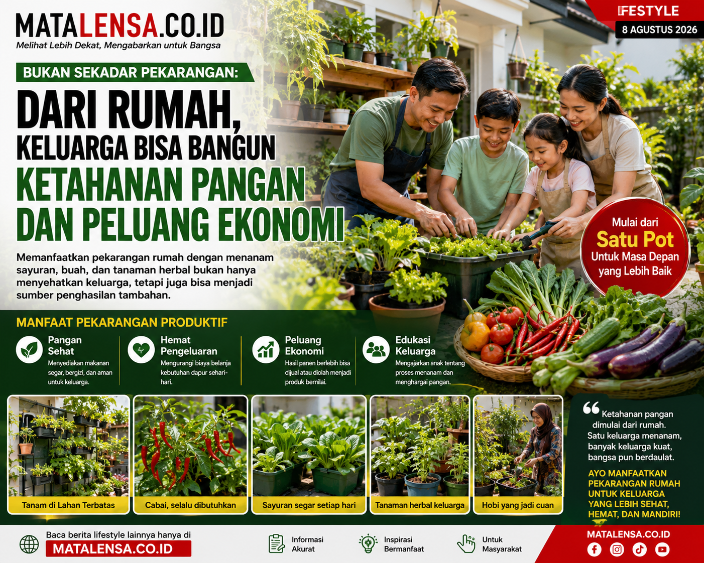 Bukan Sekadar Pekarangan: Dari Rumah, Keluarga Bisa Bangun Ketahanan Pangan dan Peluang Ekonomi