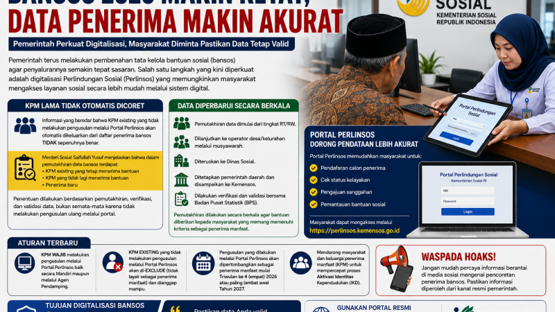 Bansos 2026 Makin Ketat : Pemerintah Perkuat Digitalisasi Data, KPM Diminta Pastikan Data Tetap Valid