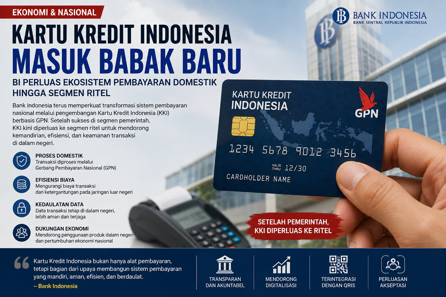 Kartu Kredit Indonesia Masuk Babak Baru, BI Perluas Ekosistem Pembayaran Domestik hingga Segmen Ritel