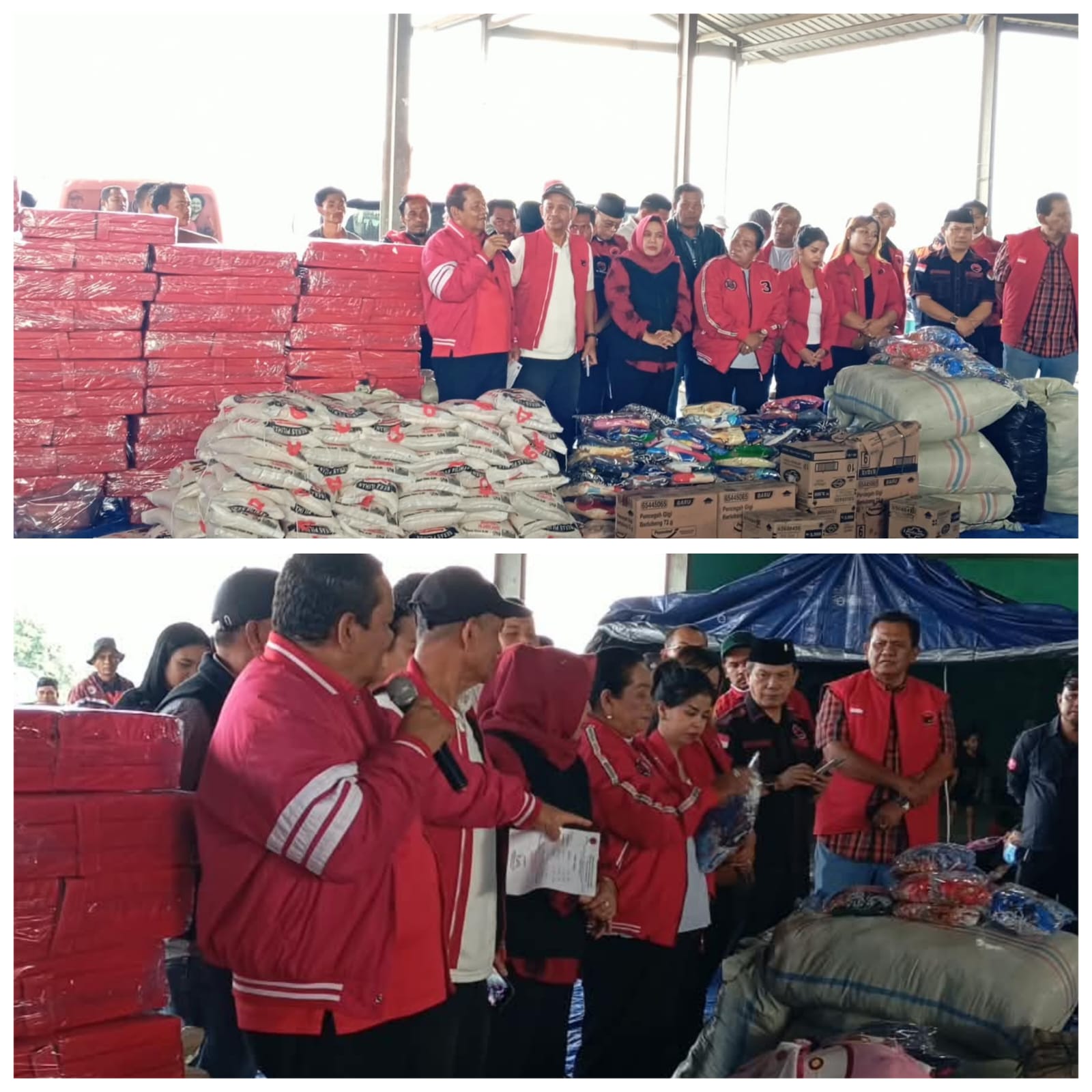 “Megawati Titip Bantuan untuk Korban Sinabung : PDI Perjuangan Sumut Salurkan Matras, Selimut dan Beras ke Jambur Suka Tepu”