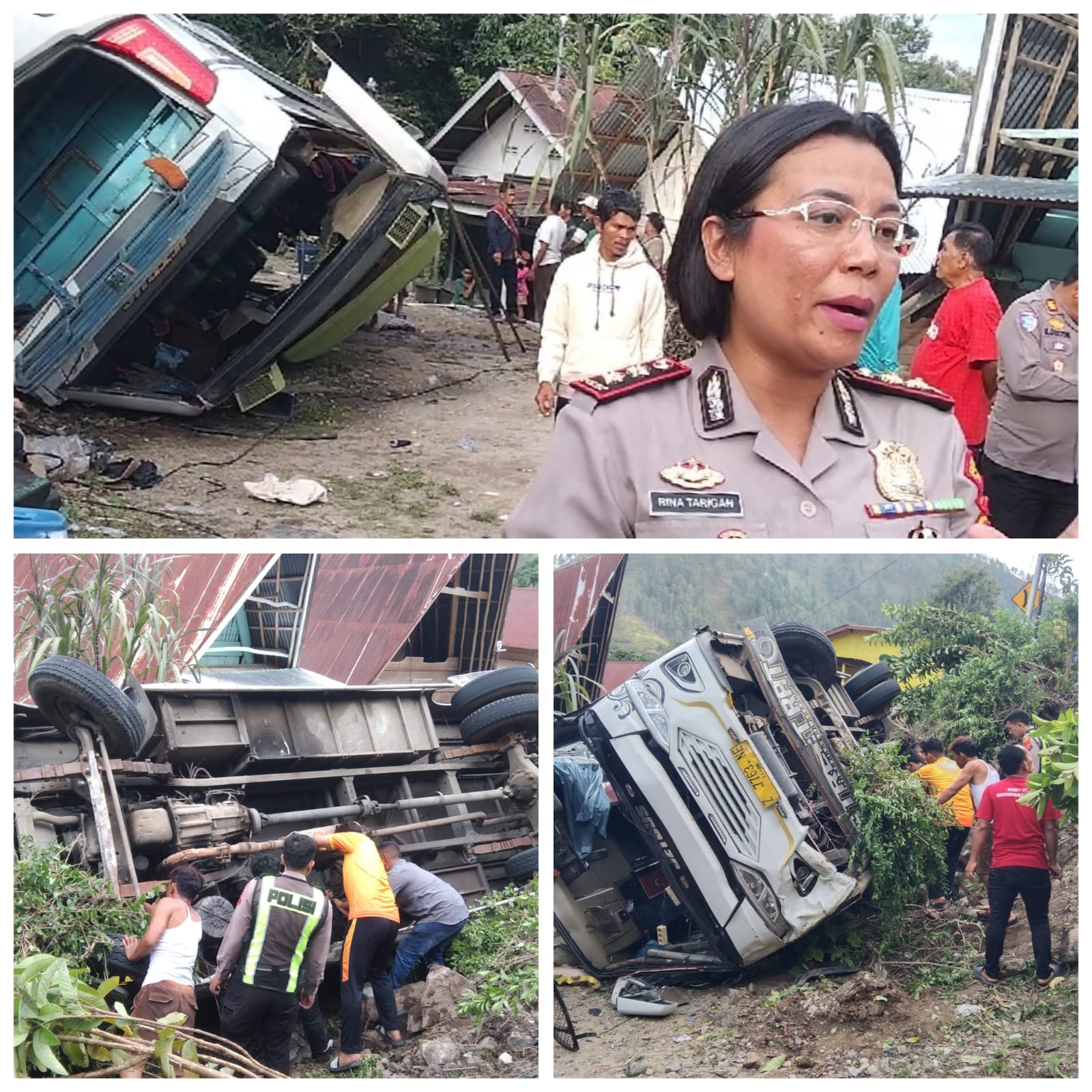 “Liburan Berujung Petaka, Bus Rombongan Asal Kisaran Terjun 10 Meter di Boho Sianjur Mula-mula”