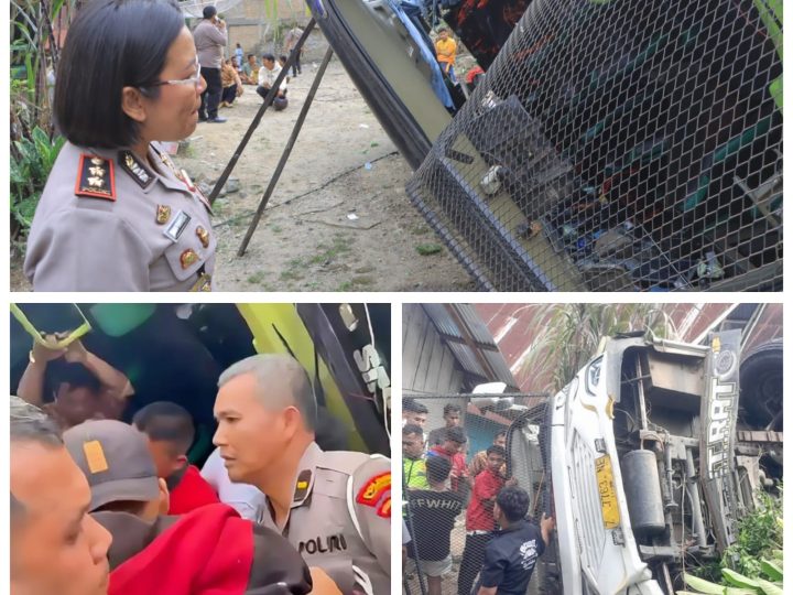 Bus Pariwisata Z 7763 NE Terjun 10 Meter di Sianjur Mulamula, 26 Penumpang Luka – 3 Patah Tulang