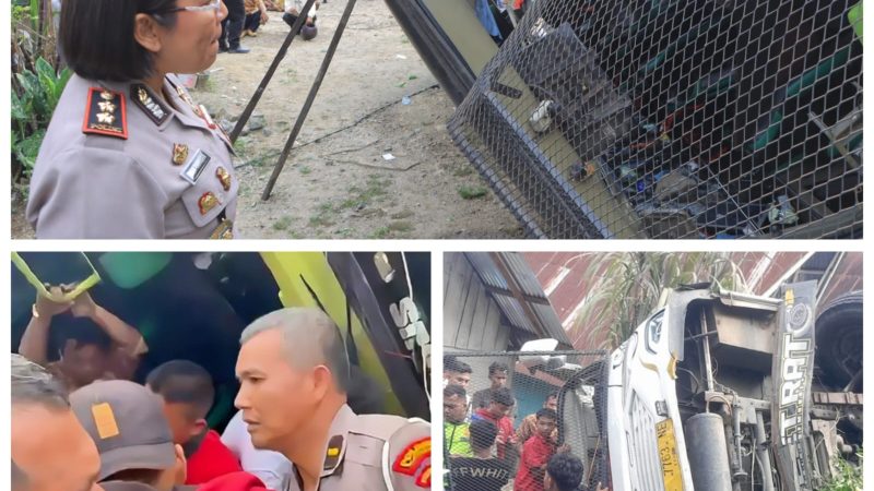 Bus Pariwisata Z 7763 NE Terjun 10 Meter di Sianjur Mulamula, 26 Penumpang Luka – 3 Patah Tulang