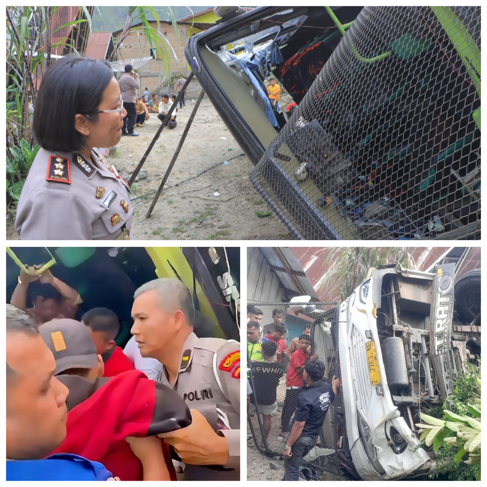 Bus Pariwisata Z 7763 NE Terjun 10 Meter di Sianjur Mulamula, 26 Penumpang Luka – 3 Patah Tulang