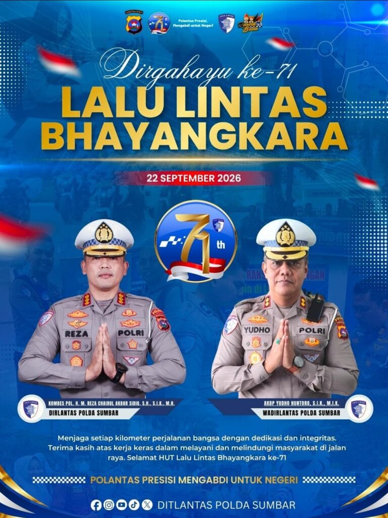 Memperingati HUT Lalu Lintas Bhayangkara ke-71, Dirlantas dan Wadirlantas Polda Sumbar : Menjaga Setiap Kilometer Perjalanan Bangsa dengan Dedikasi dan Integritas