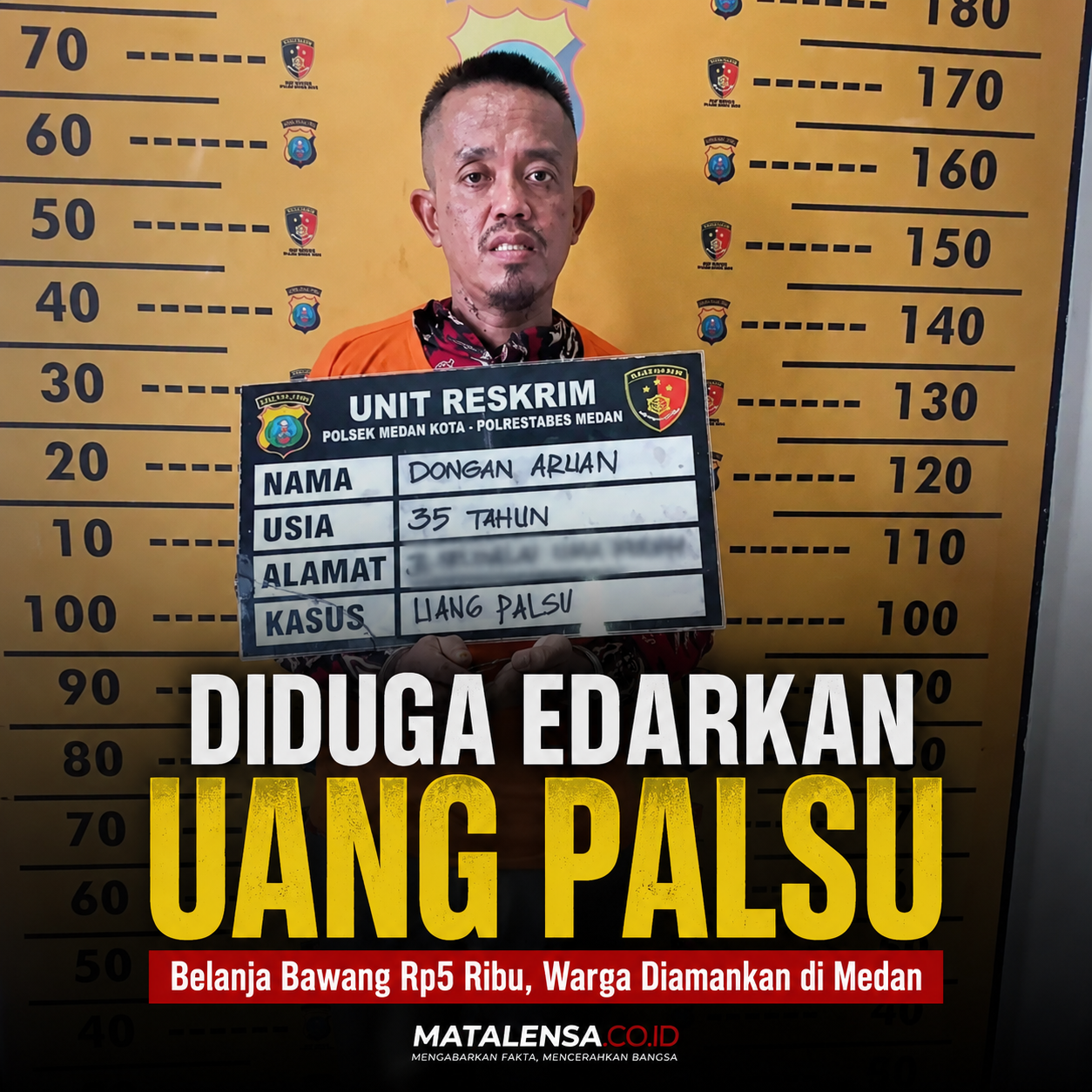 Cuma Belanja Bawang Rp5 Ribu, Peredaran Uang Palsu Terbongkar di Pasar Simpang Limun Medan