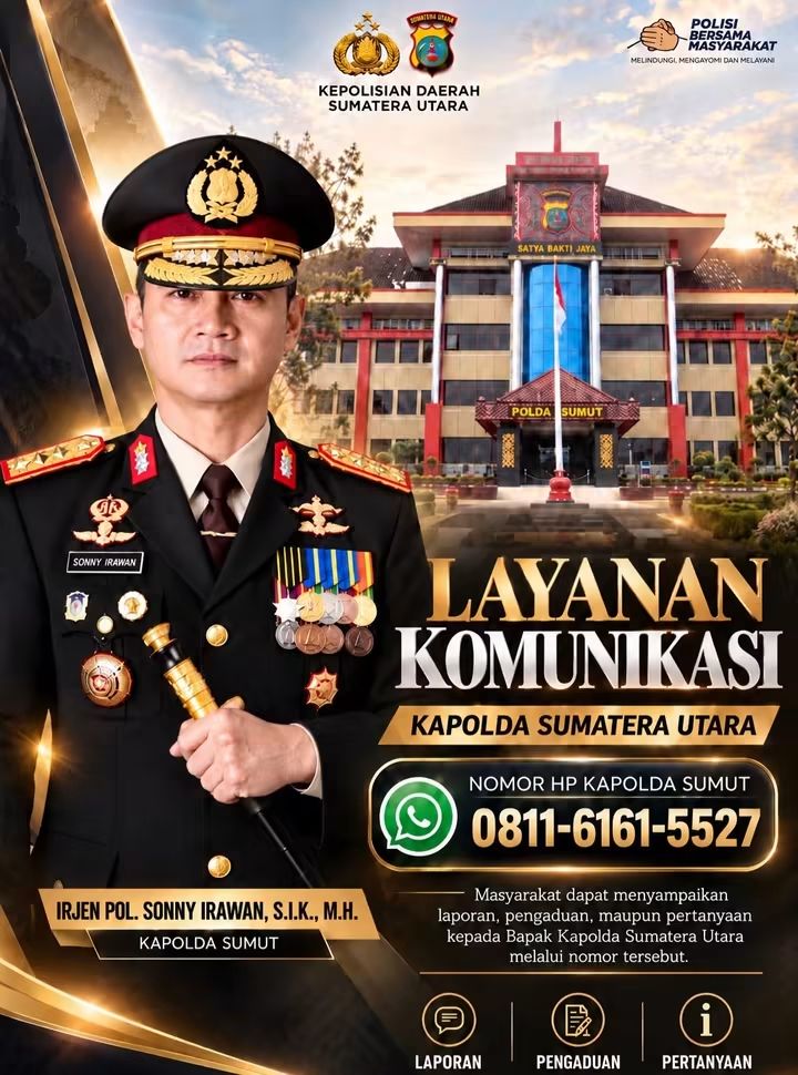 Warga Sumut Simpan Nomor ini, Kapolda Sumut Berikan Nomor Hot Line WhatsApp