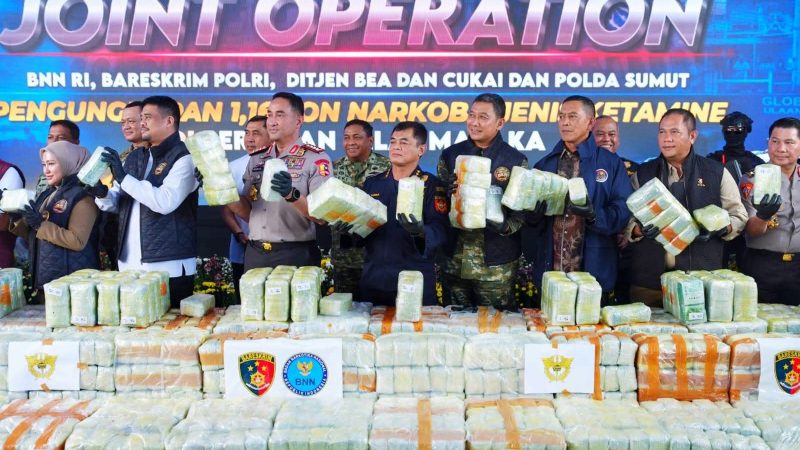 Kapal Tanker MT Global 168 Diduga Selundupkan 1,16 Ton Ketamin, Kapolri Pimpin Rilis di Belawan