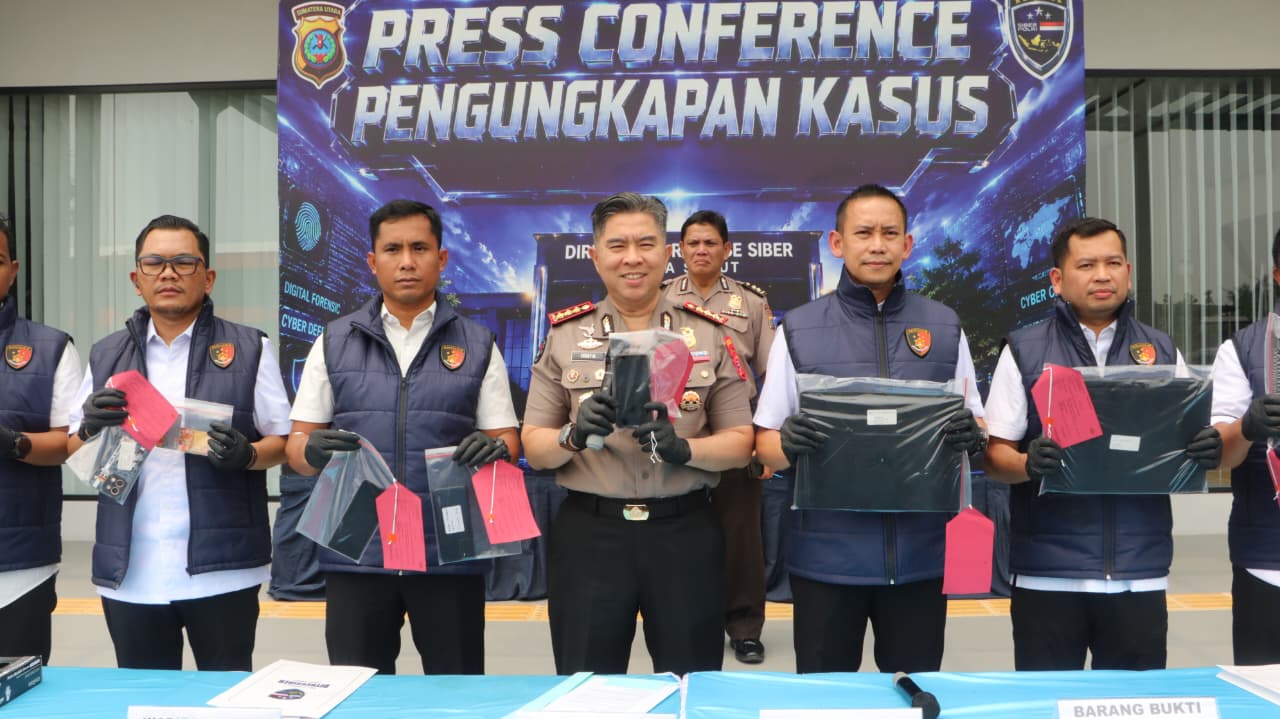 Ditressiber Polda Sumut Bongkar Dugaan Jaringan Judi Online Dimedan,Lima Pria Diamankan