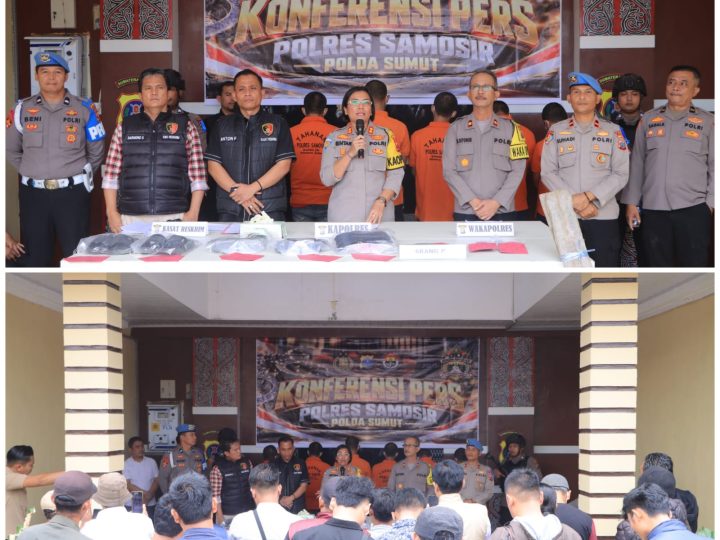 Maling Kerbau Dini Hari Berakhir di Tangan Polisi – 5 Kasus Terungkap, 5 Pencuri dan 1 Penadah Diamankan Polres Samosir