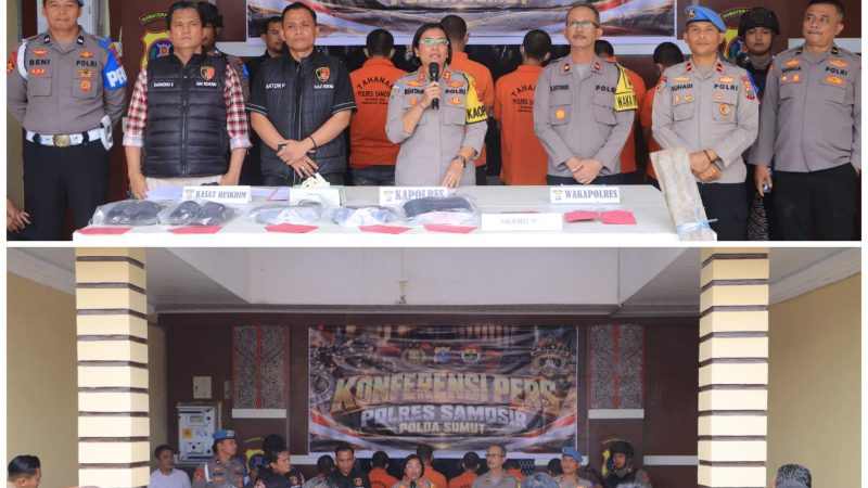 Maling Kerbau Dini Hari Berakhir di Tangan Polisi – 5 Kasus Terungkap, 5 Pencuri dan 1 Penadah Diamankan Polres Samosir