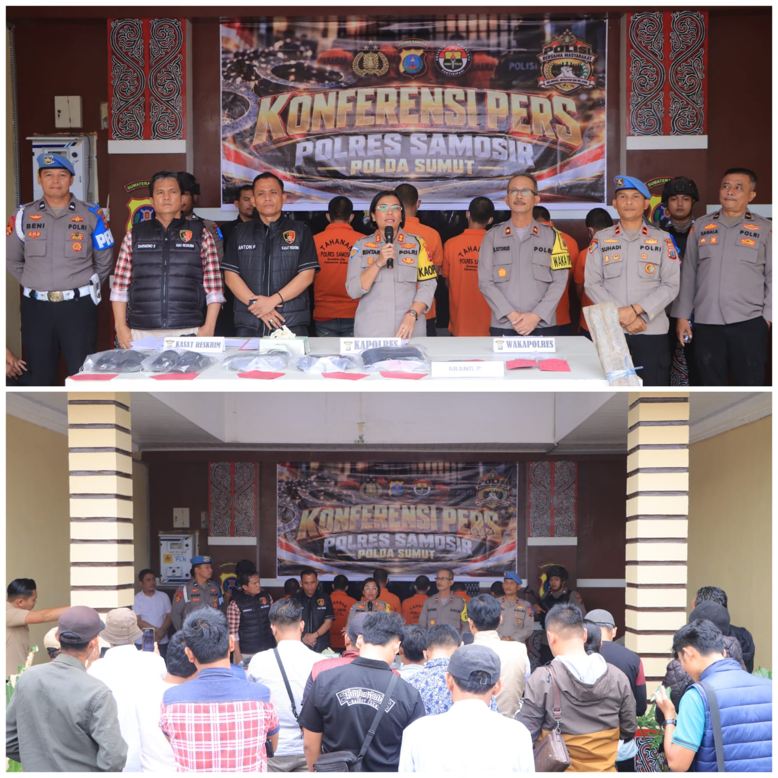 Maling Kerbau Dini Hari Berakhir di Tangan Polisi – 5 Kasus Terungkap, 5 Pencuri dan 1 Penadah Diamankan Polres Samosir
